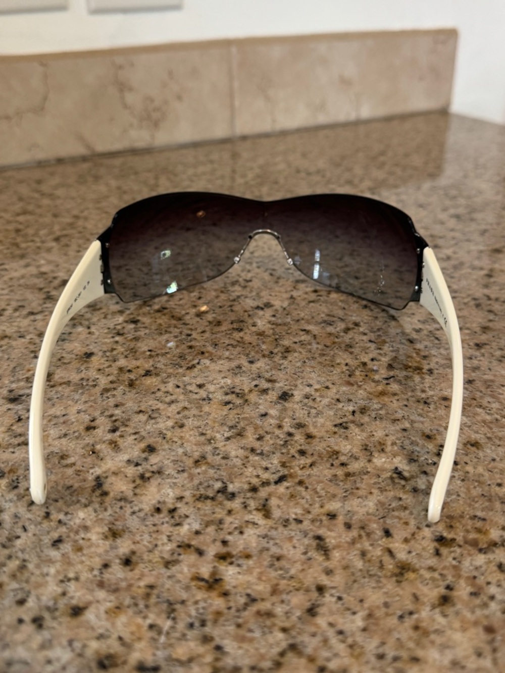 Vintage Rare Authentic Prada Sunglasses Brown Gradient SPR041 Shield Style - Picture 4 of 13